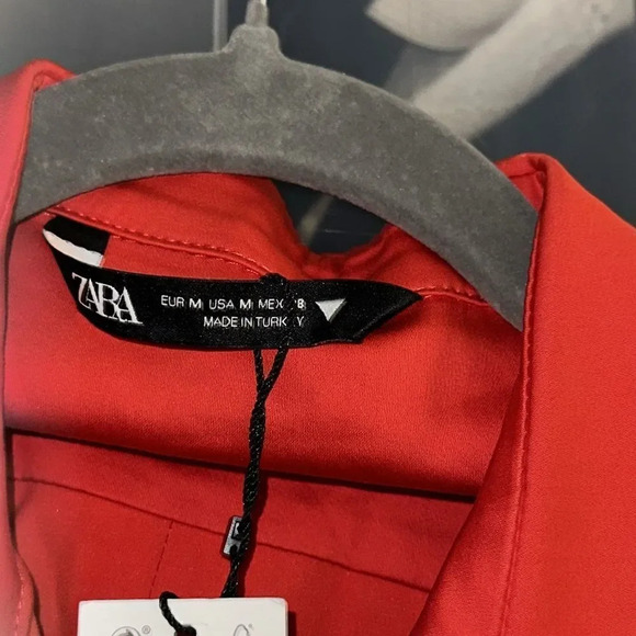 ZARA | Red | POPLIN SHIRT DRESS - Picture 9 of 10